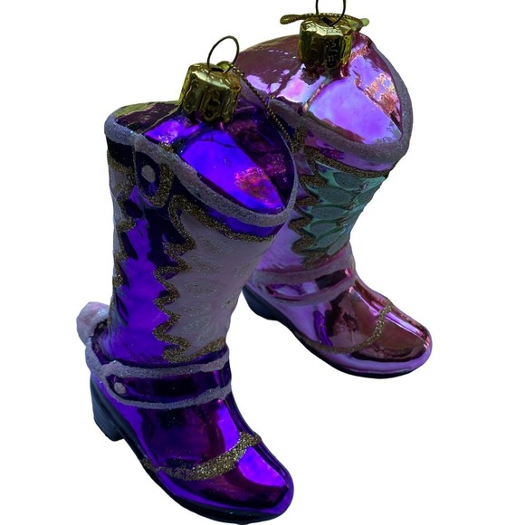 Cowboy Boot Ornament 4.75 Inch Western Christmas Set of 6 TWO's Co. - Picture 7 of 14